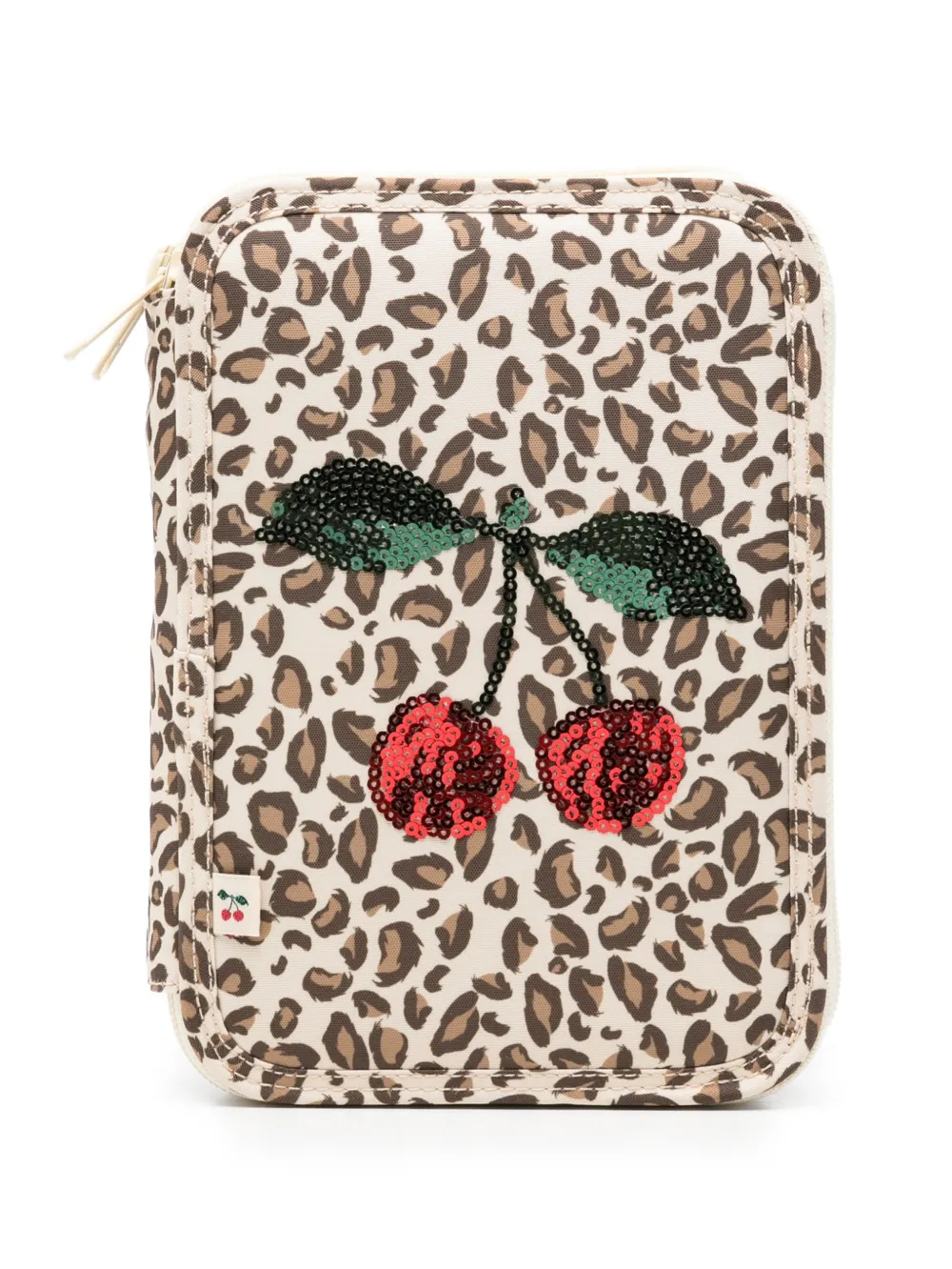 Konges Sløjd leopard-print pencil case - Nude