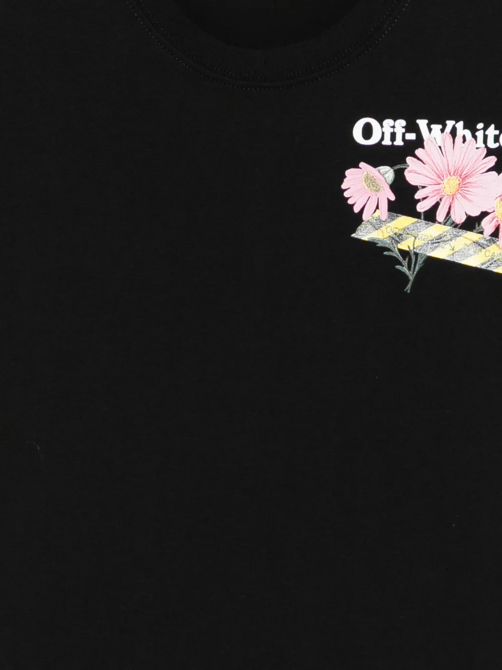 Off-White Kids T-shirt met bloemenprint Zwart