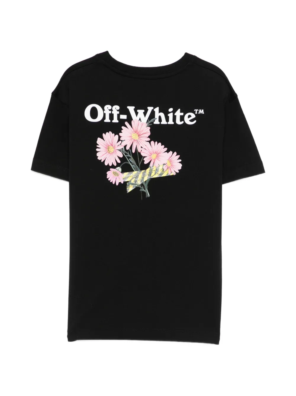 Off-White Kids T-shirt met bloemenprint Zwart