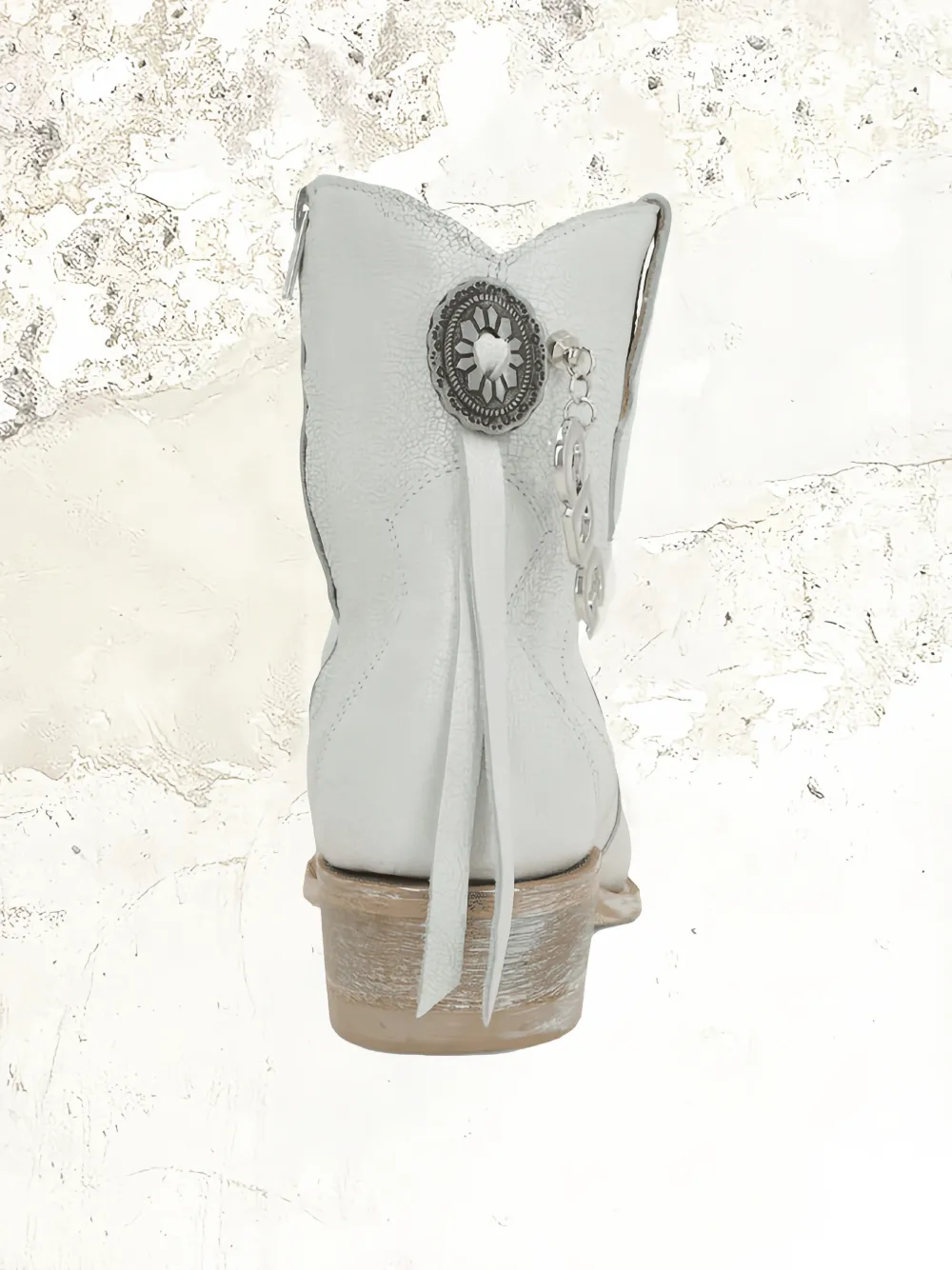 Comme Des Garçons X Mexicana Logo-charm Pebbled Leather Ankle Boots in White, view 2