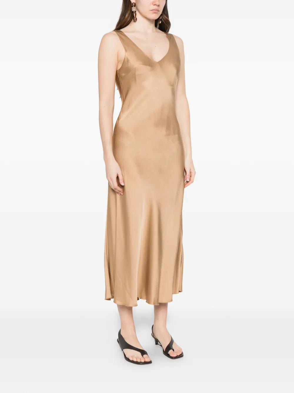  Dixie Vestido Midi Con Cuello En V - Neutro 