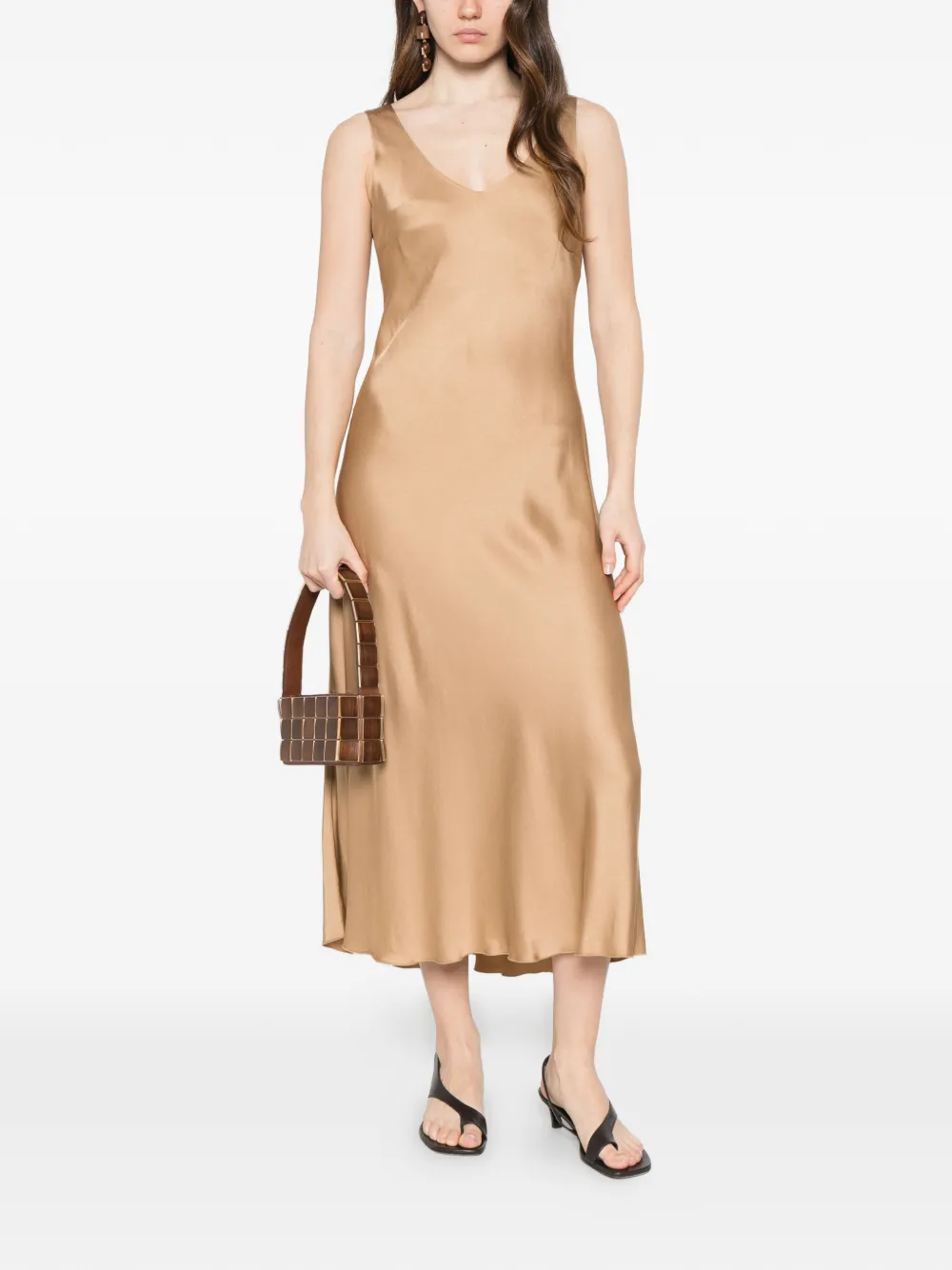 DIXIE V-neck midi dress - Toni neutri