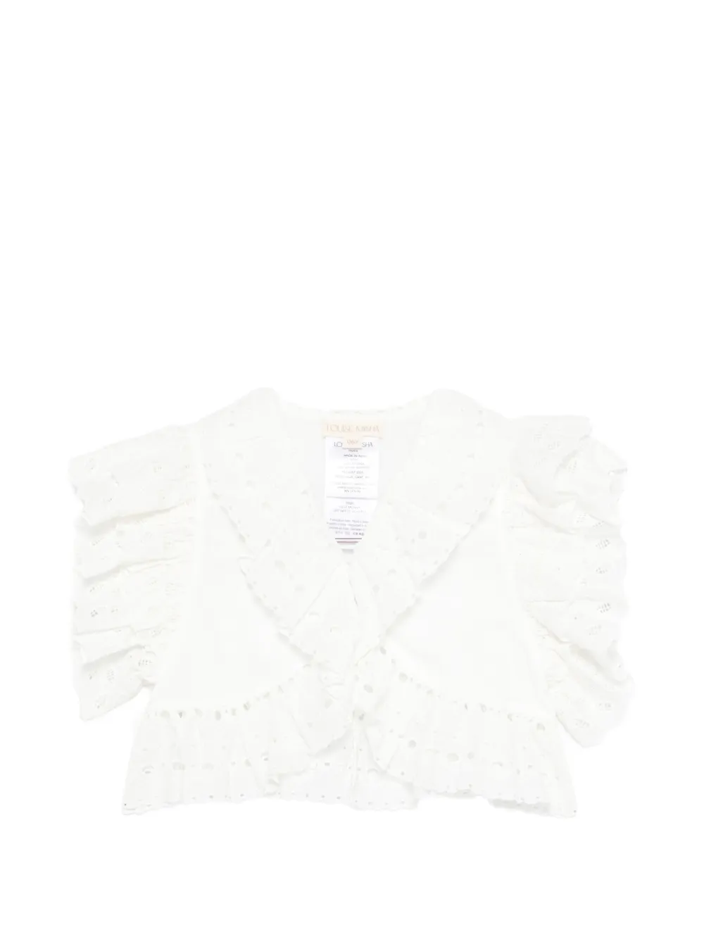 Louise Misha ruffled eyelet top - Bianco
