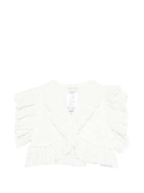 Louise Misha ruffled eyelet top