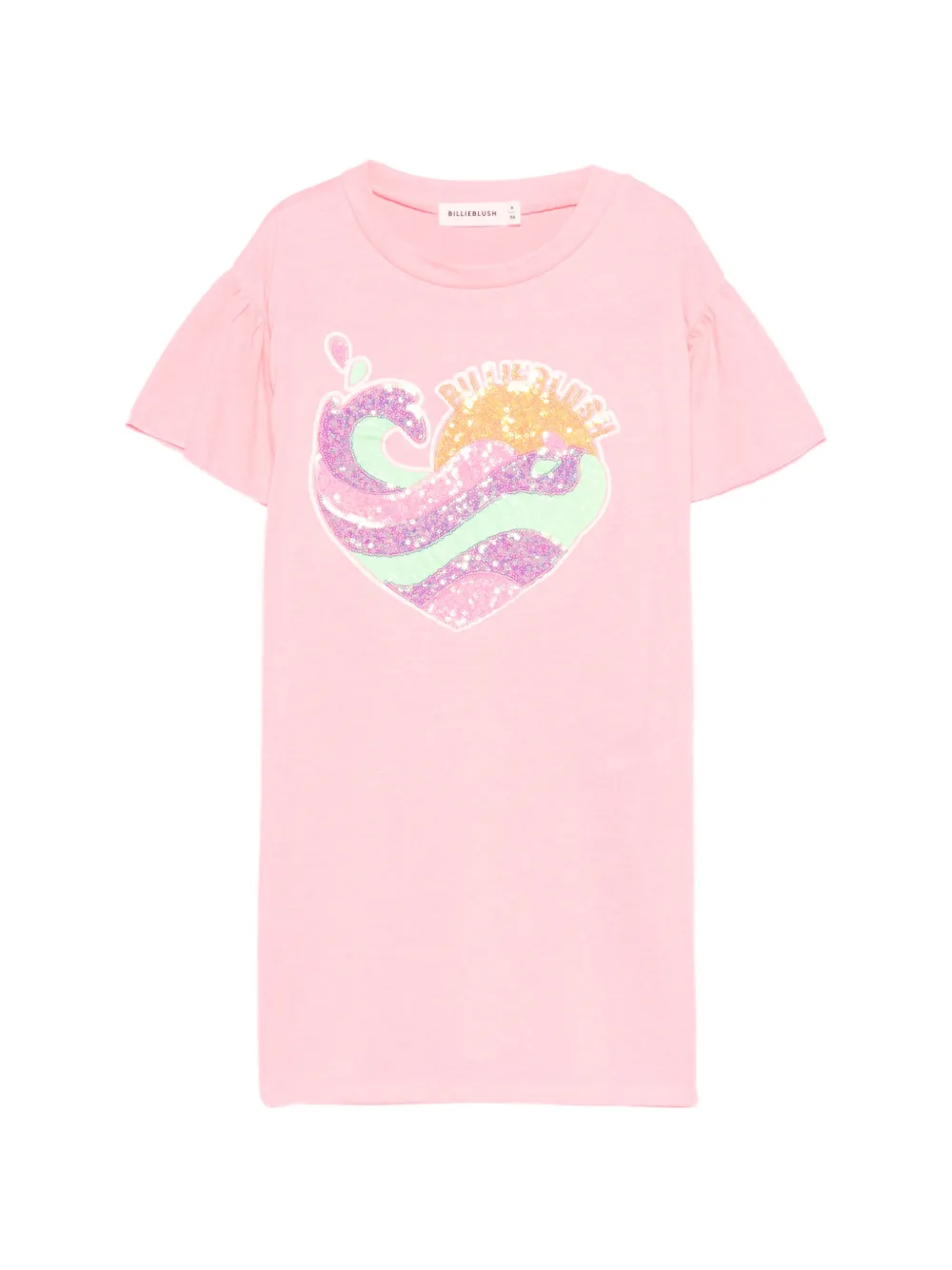 Billieblush ruffled heart-motif dress - Rosa