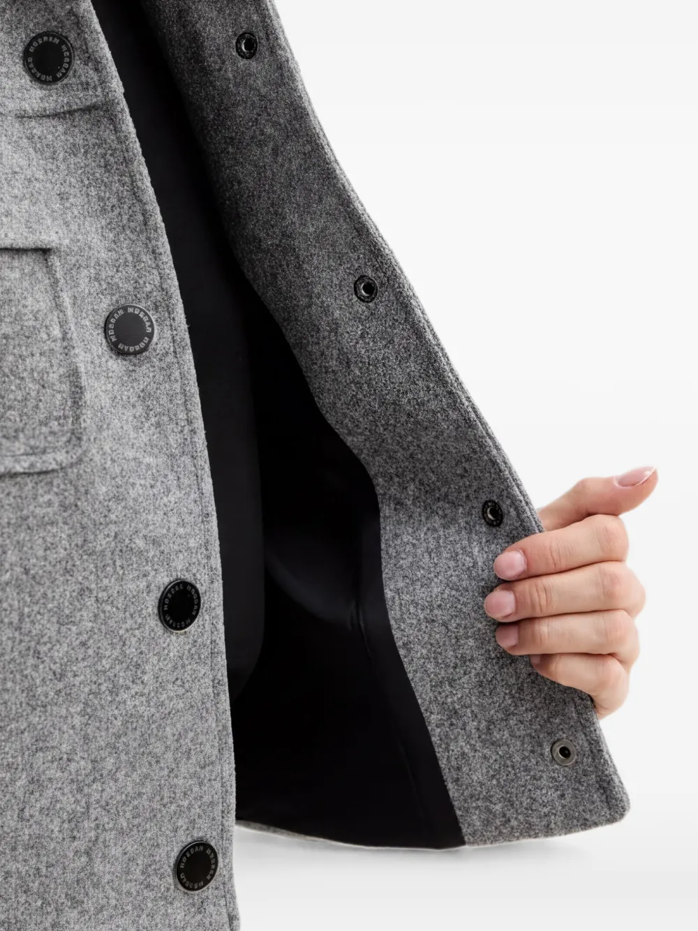 Morgan Buttoned Pocket Crop Jacket In Gray