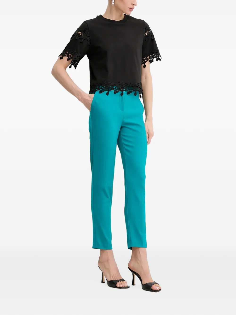 Morgan Broek met toelopende pijpen Blauw