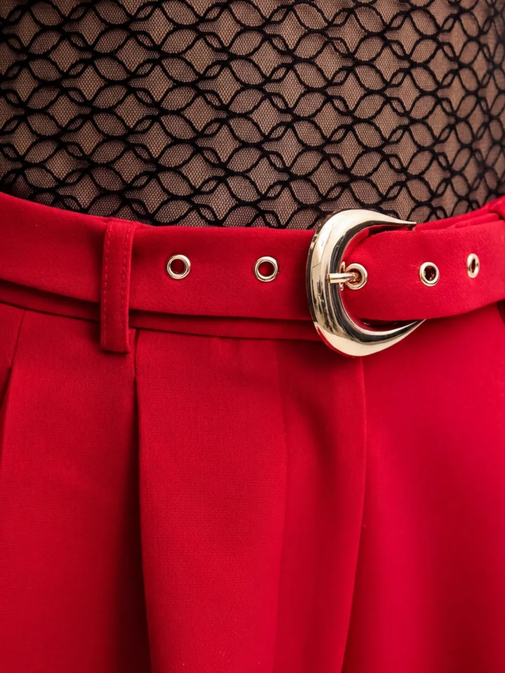 Morgan Plooibroek met ceintuur Rood