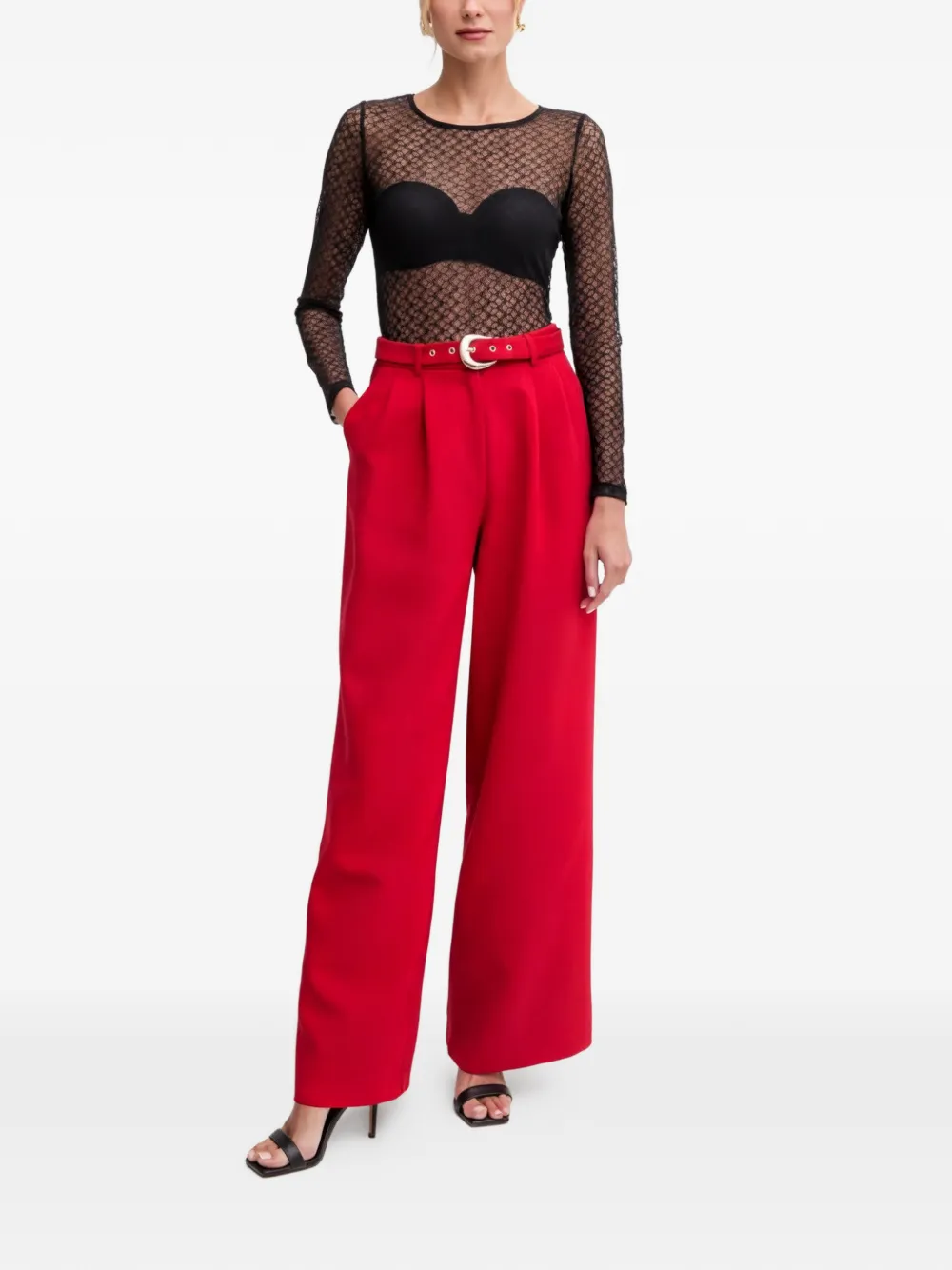 Morgan Plooibroek met ceintuur Rood