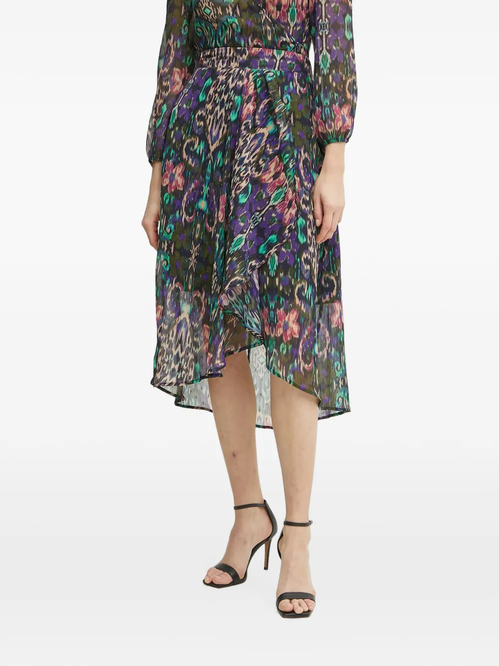 Morgan Jary floral-printed pleated midi skirt