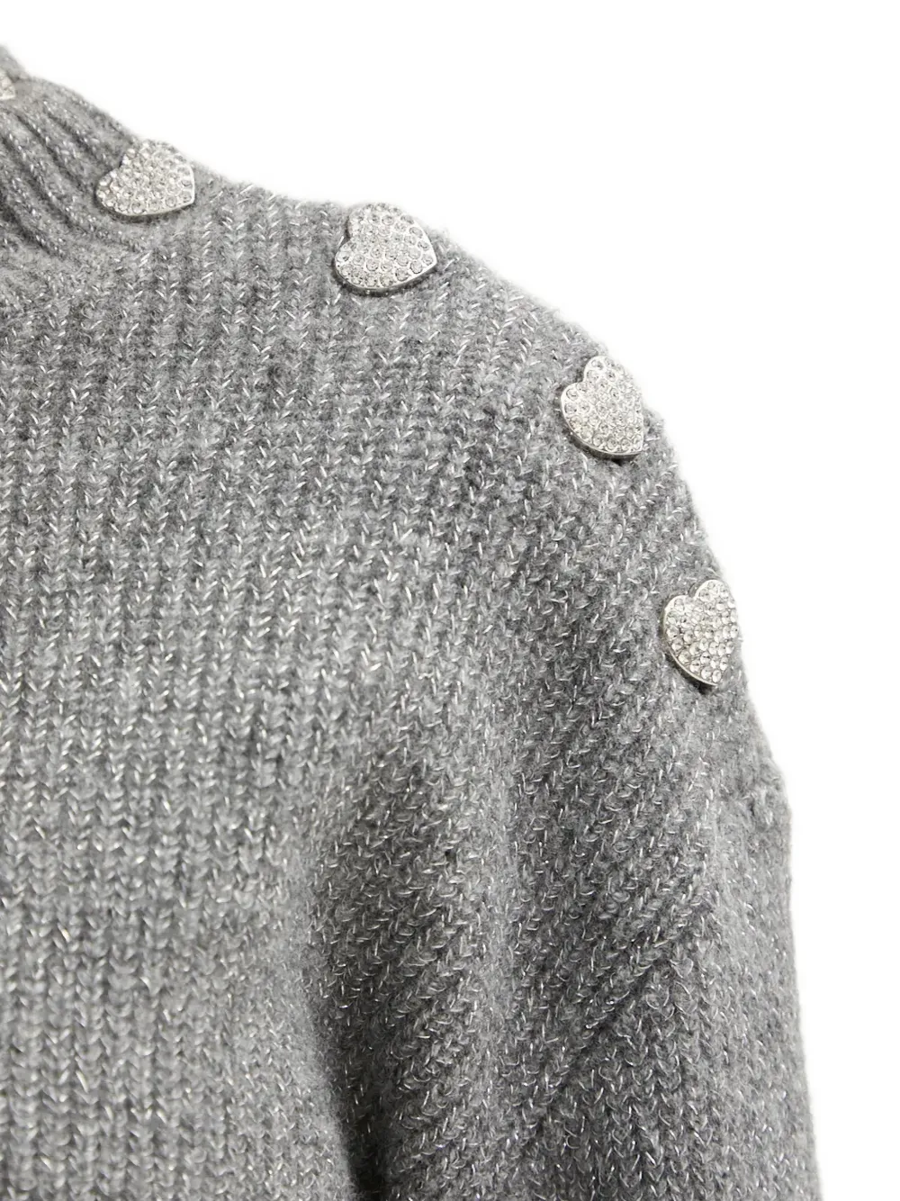 Morgan Mstori heart-button sweater Grijs