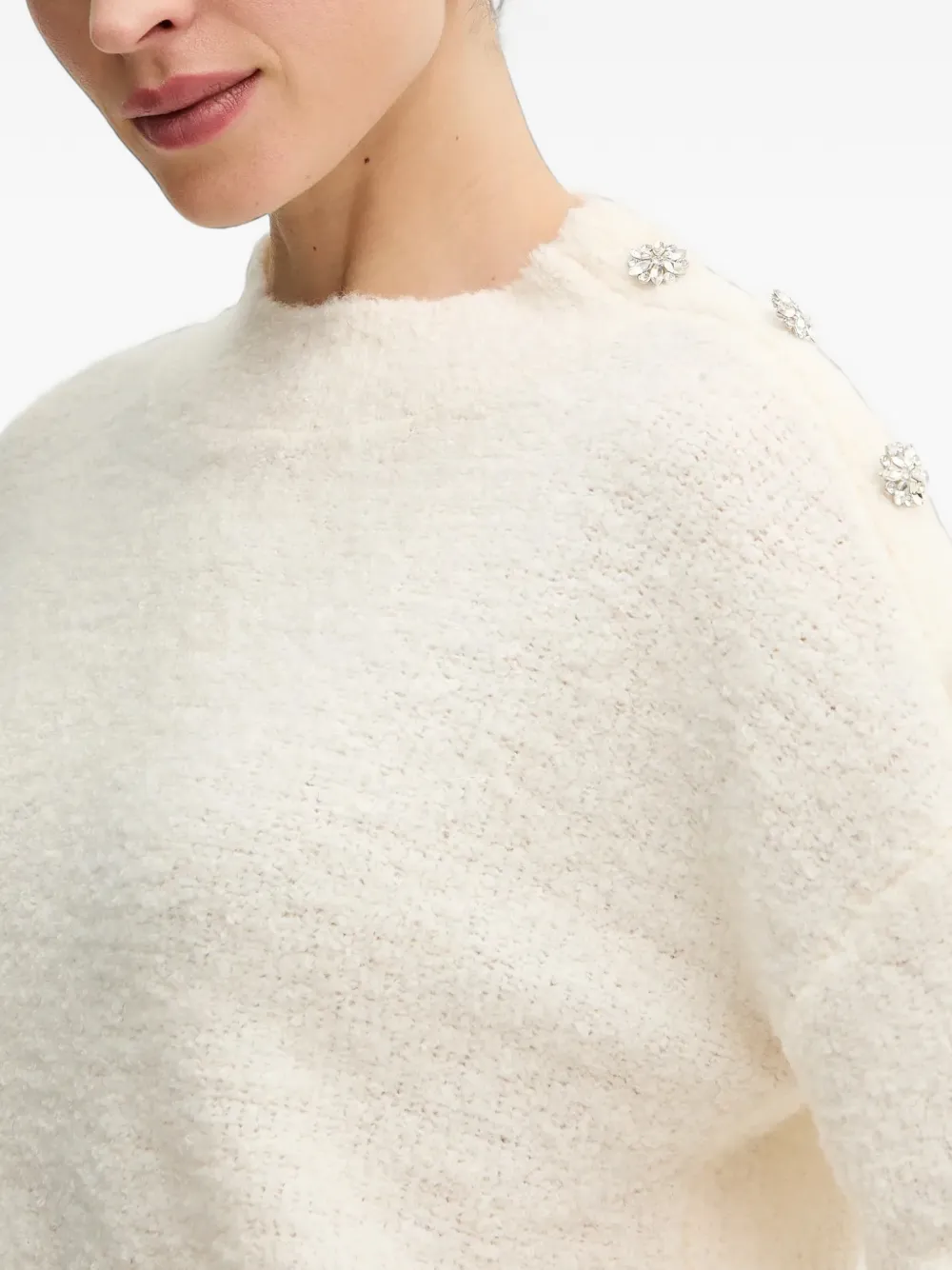 Morgan Button-detail Sweater In Neutrals