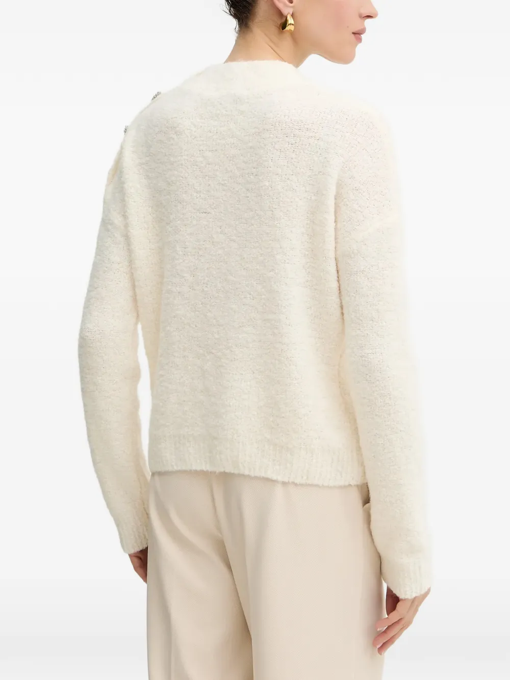 Morgan Button-detail Sweater In Neutrals