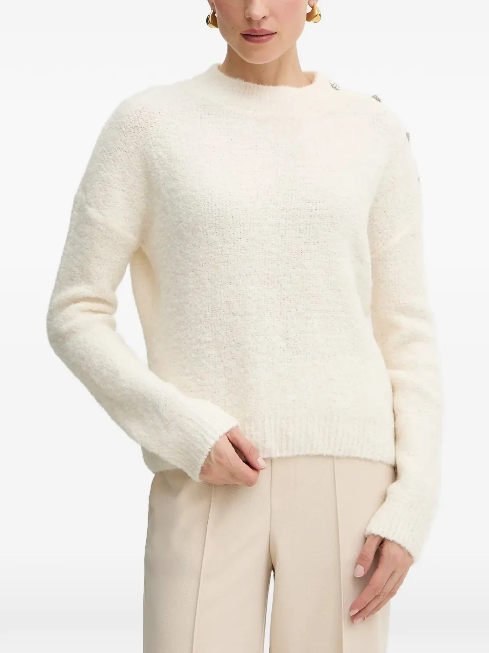 Morgan Button-detail Sweater In Neutrals