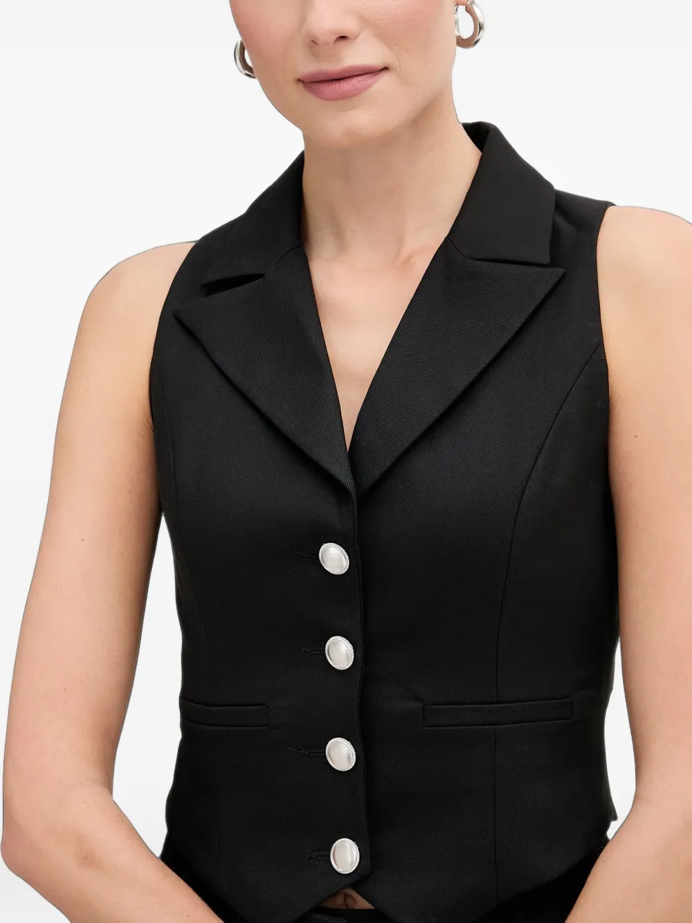 Morgan Mouwloos gilet met knopen Zwart