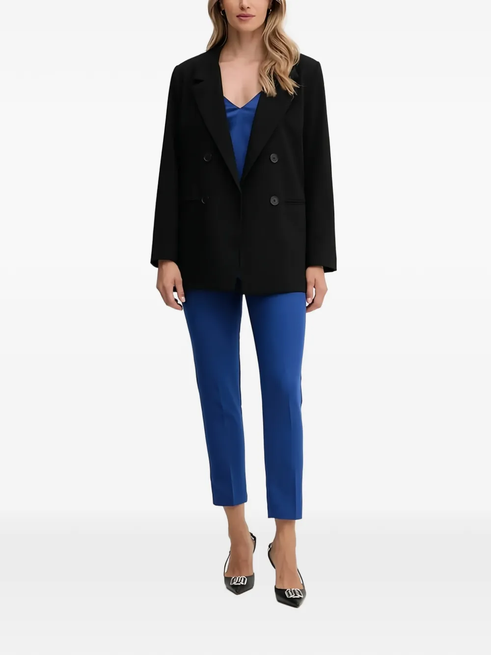 Morgan Broek met rits aan de zijkant Blauw