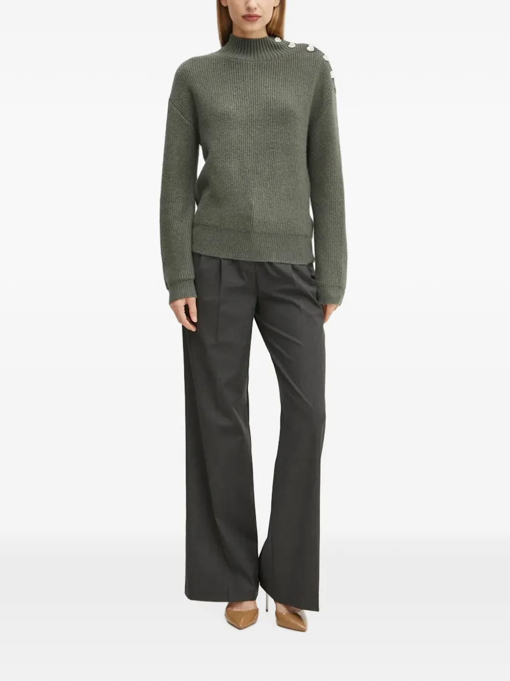Morgan Mstori heart-embellished sweater Groen