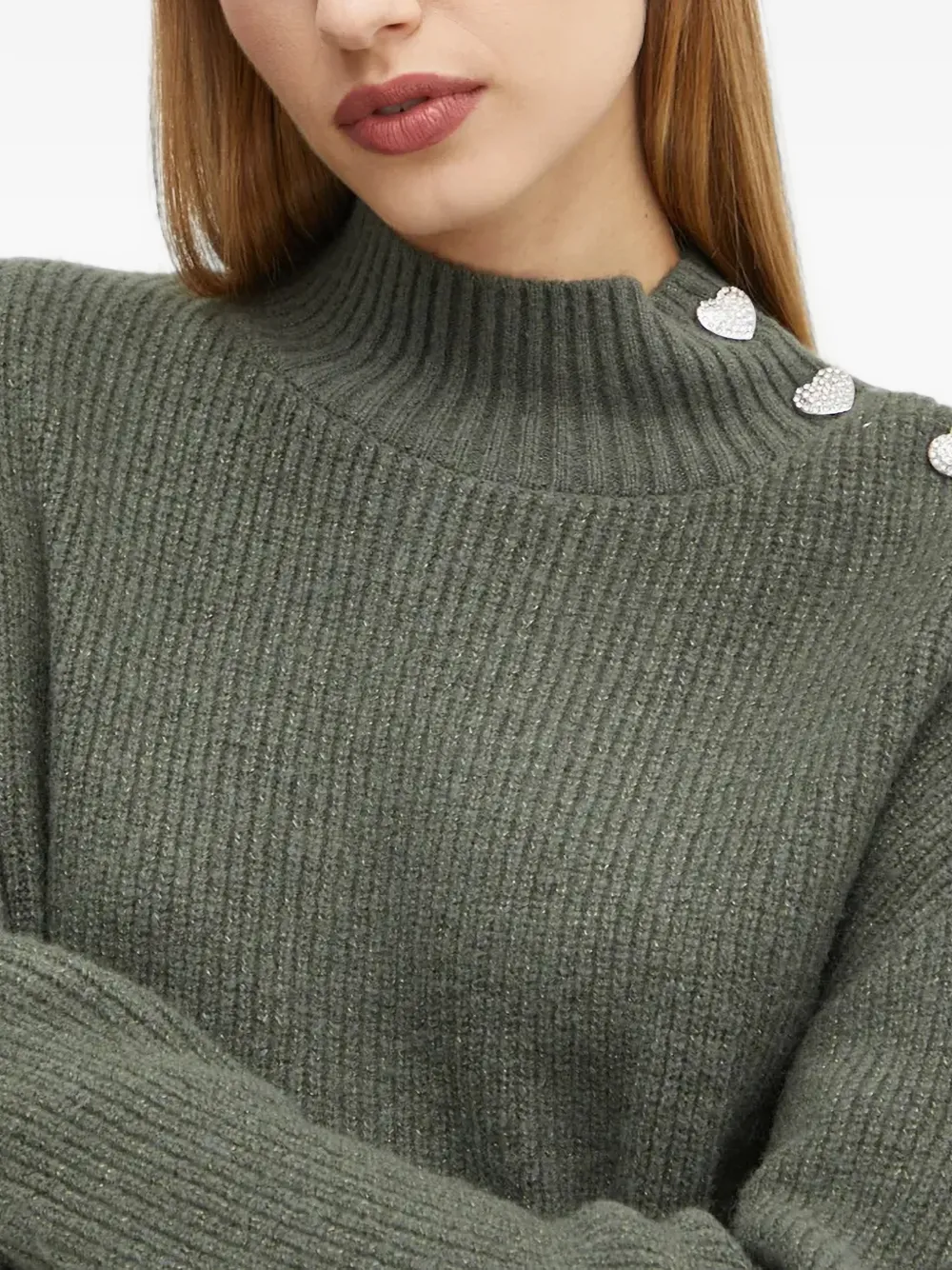 Morgan Mstori heart-embellished sweater Groen
