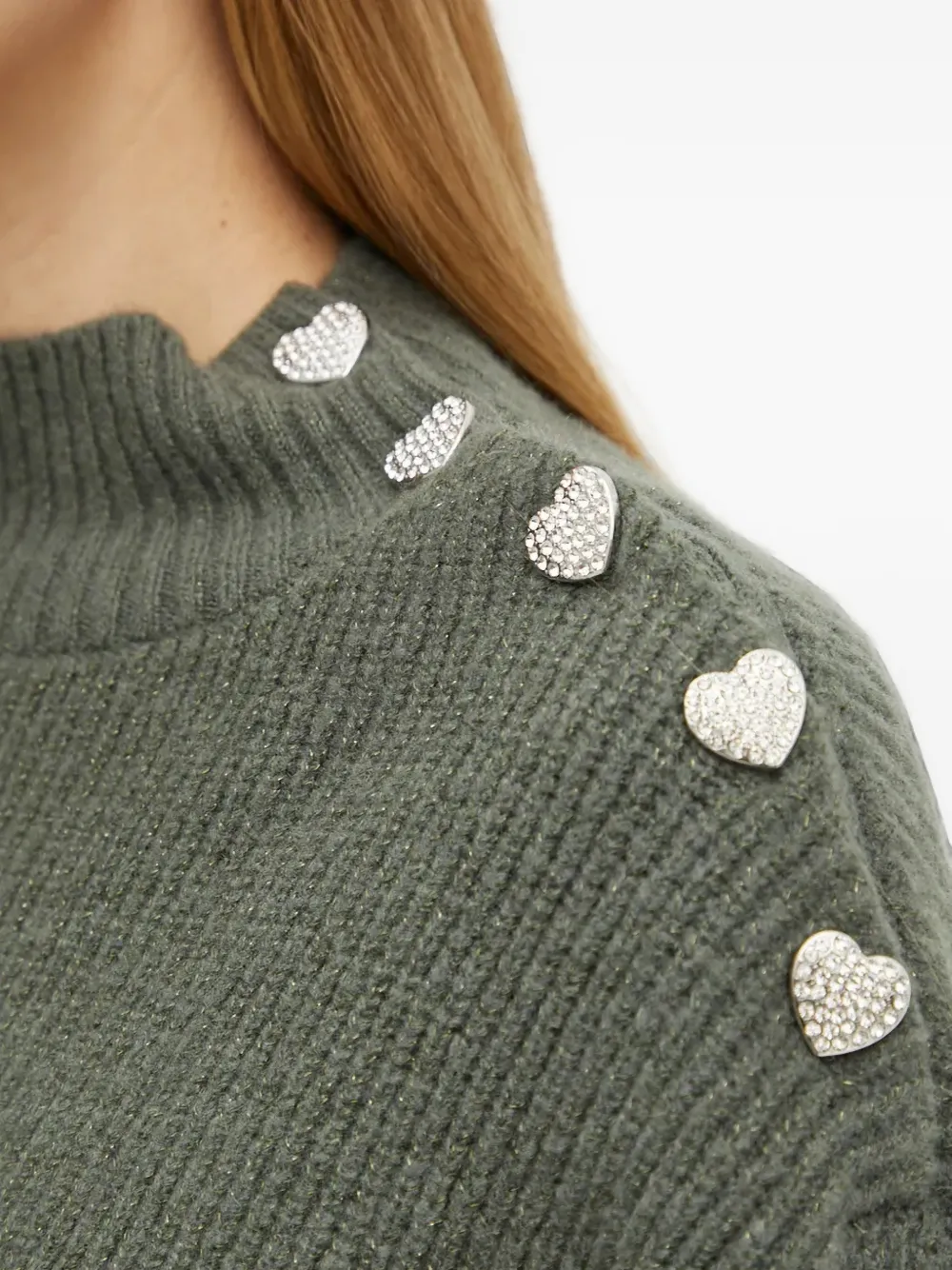 Morgan Mstori heart-embellished sweater Groen