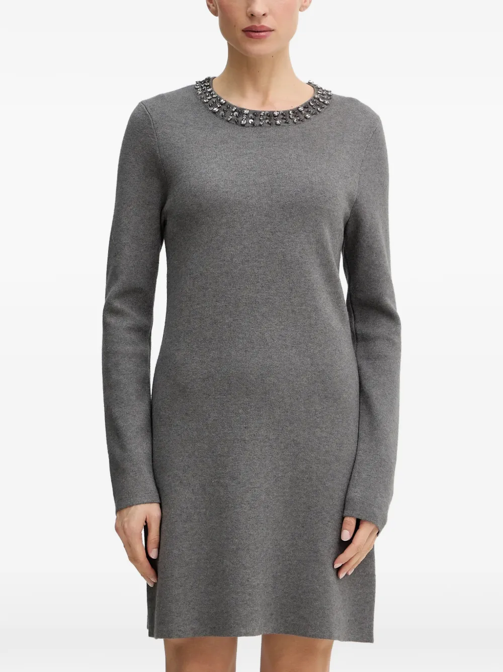 Morgan Embellished Mini Dress In Grey
