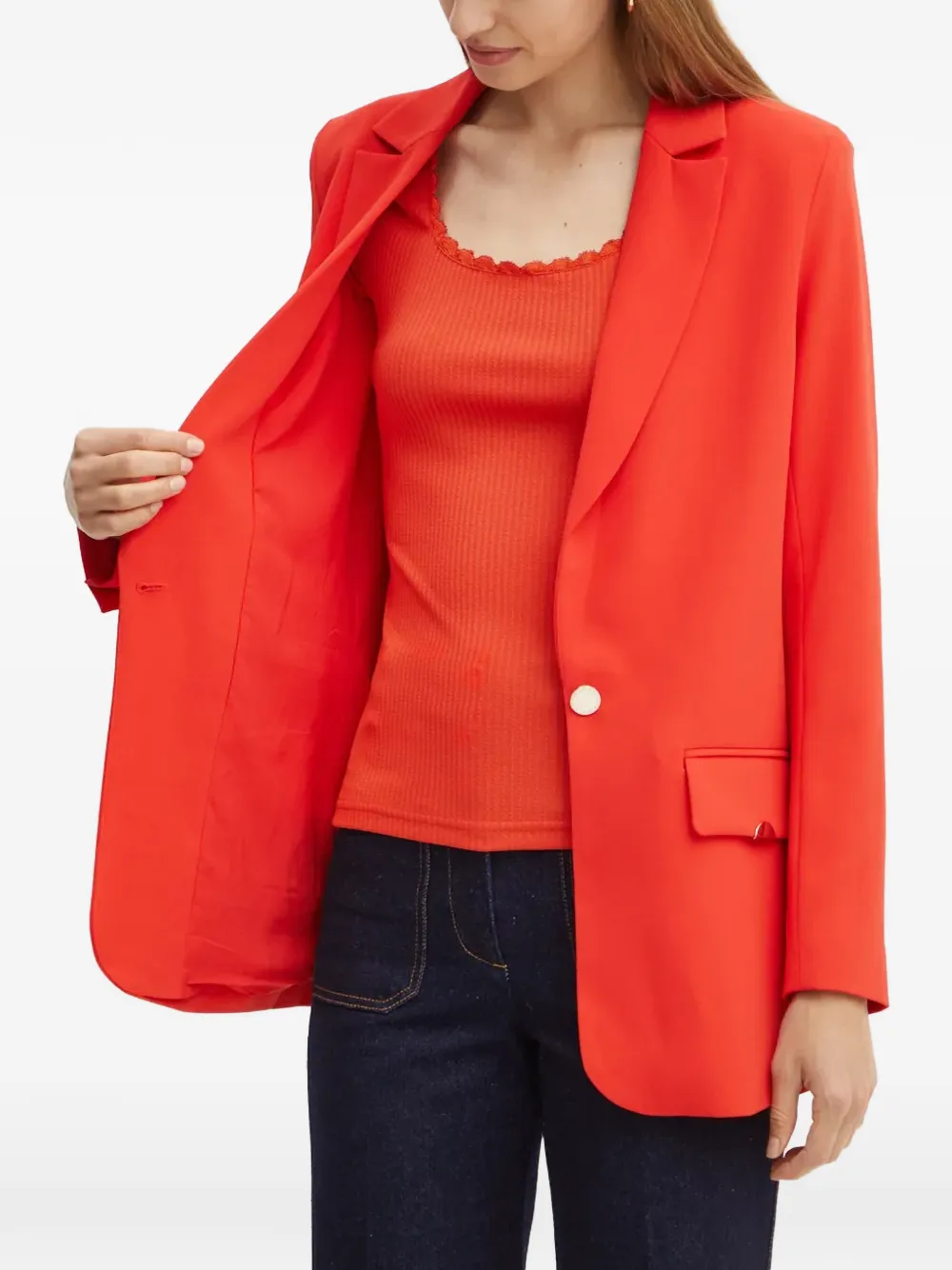 Morgan Blazer met enkele rij knopen Rood