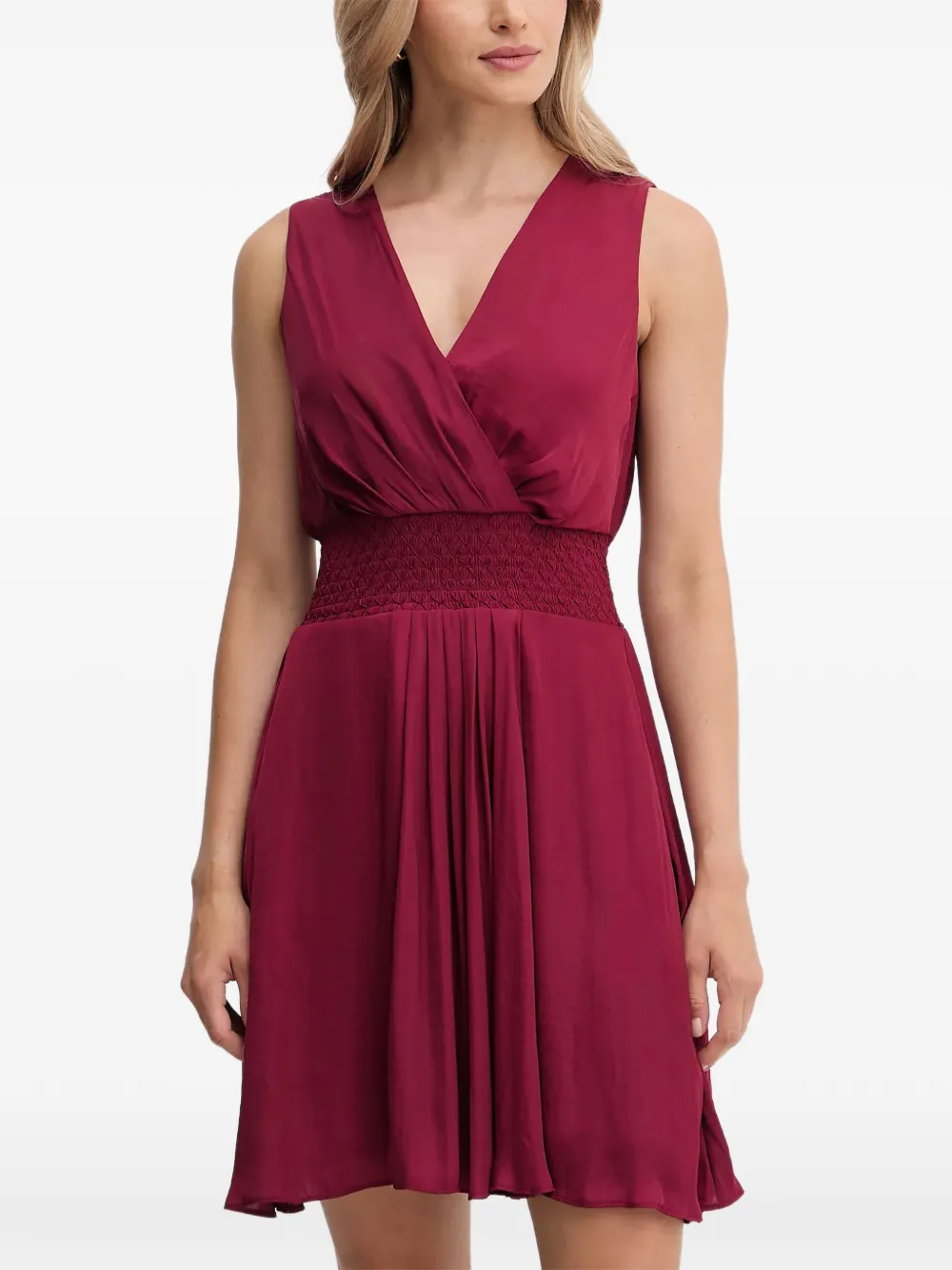 Morgan wrap-design mini dress - Rosso