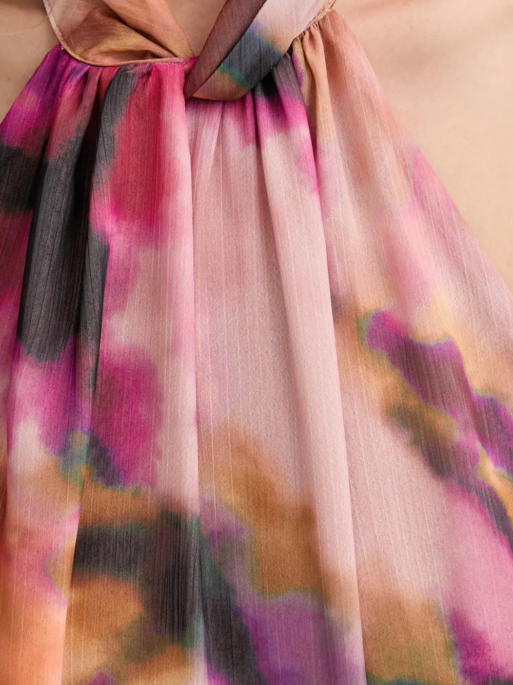 Morgan tie-neck top Roze