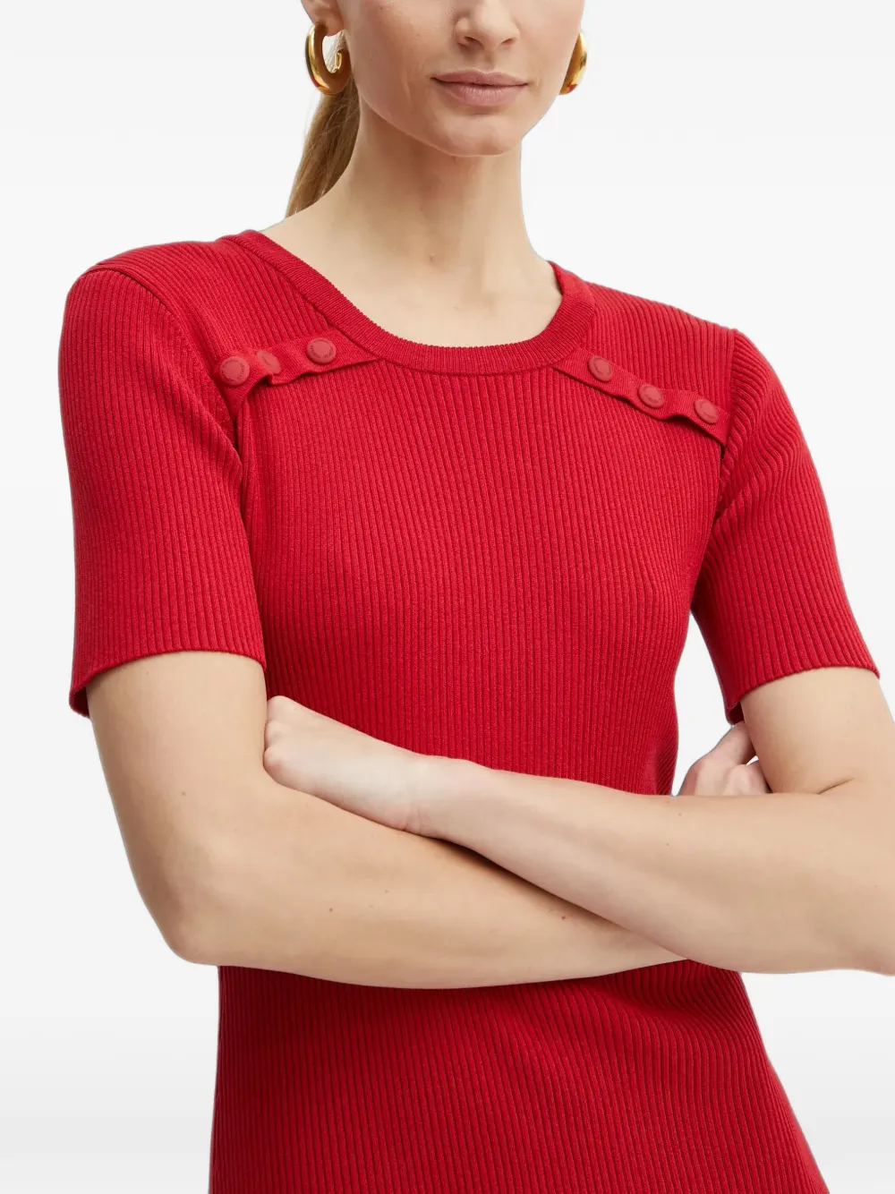 Morgan Mini-jurk met knoopdetail Rood