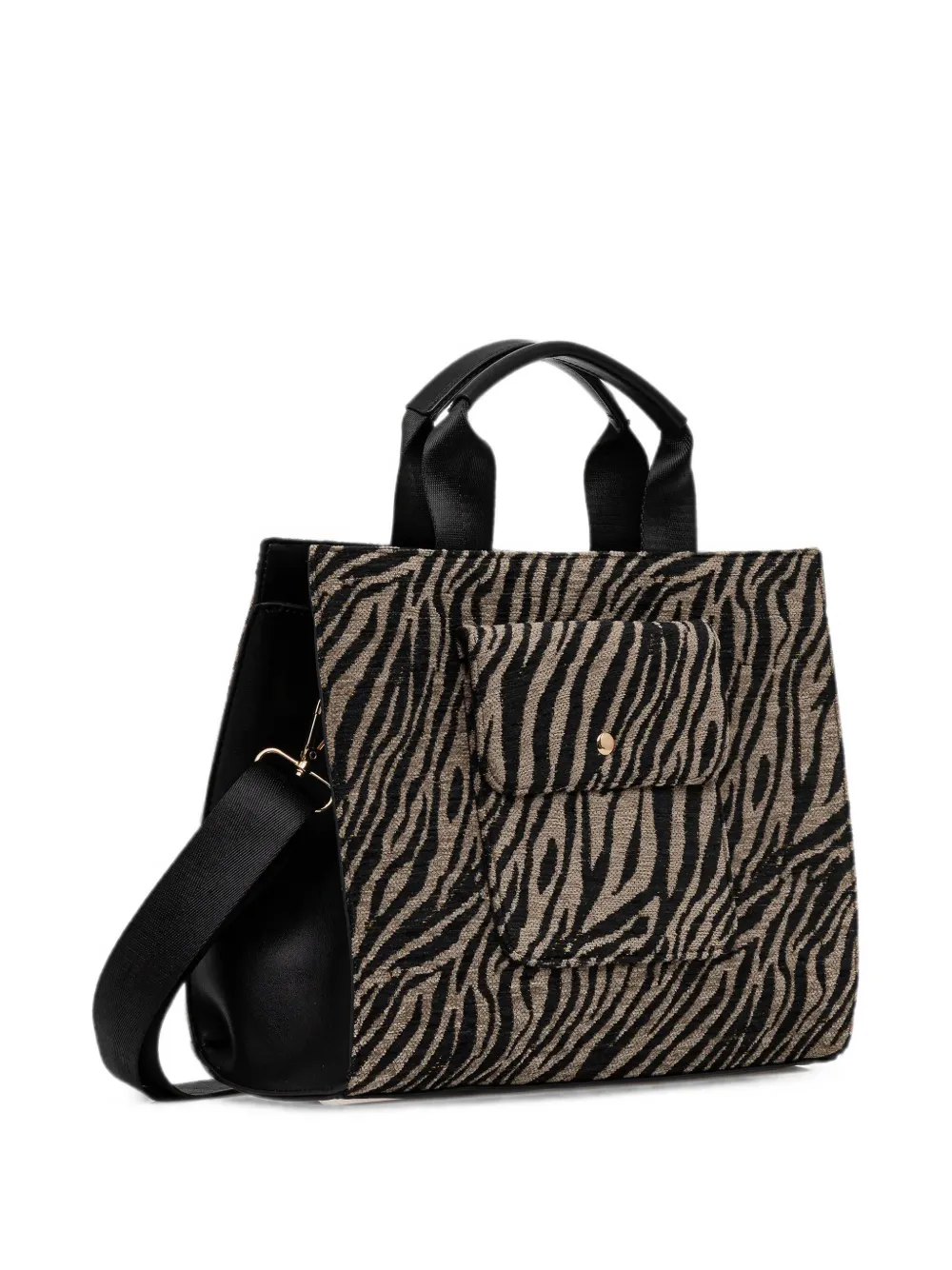 Morgan Shopper met zebraprint Zwart