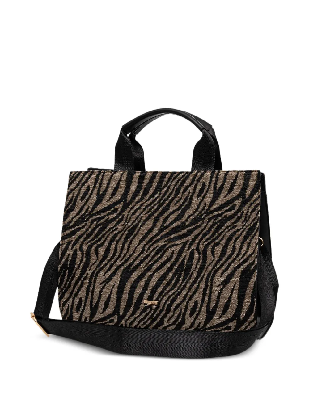 Morgan Shopper met zebraprint Zwart