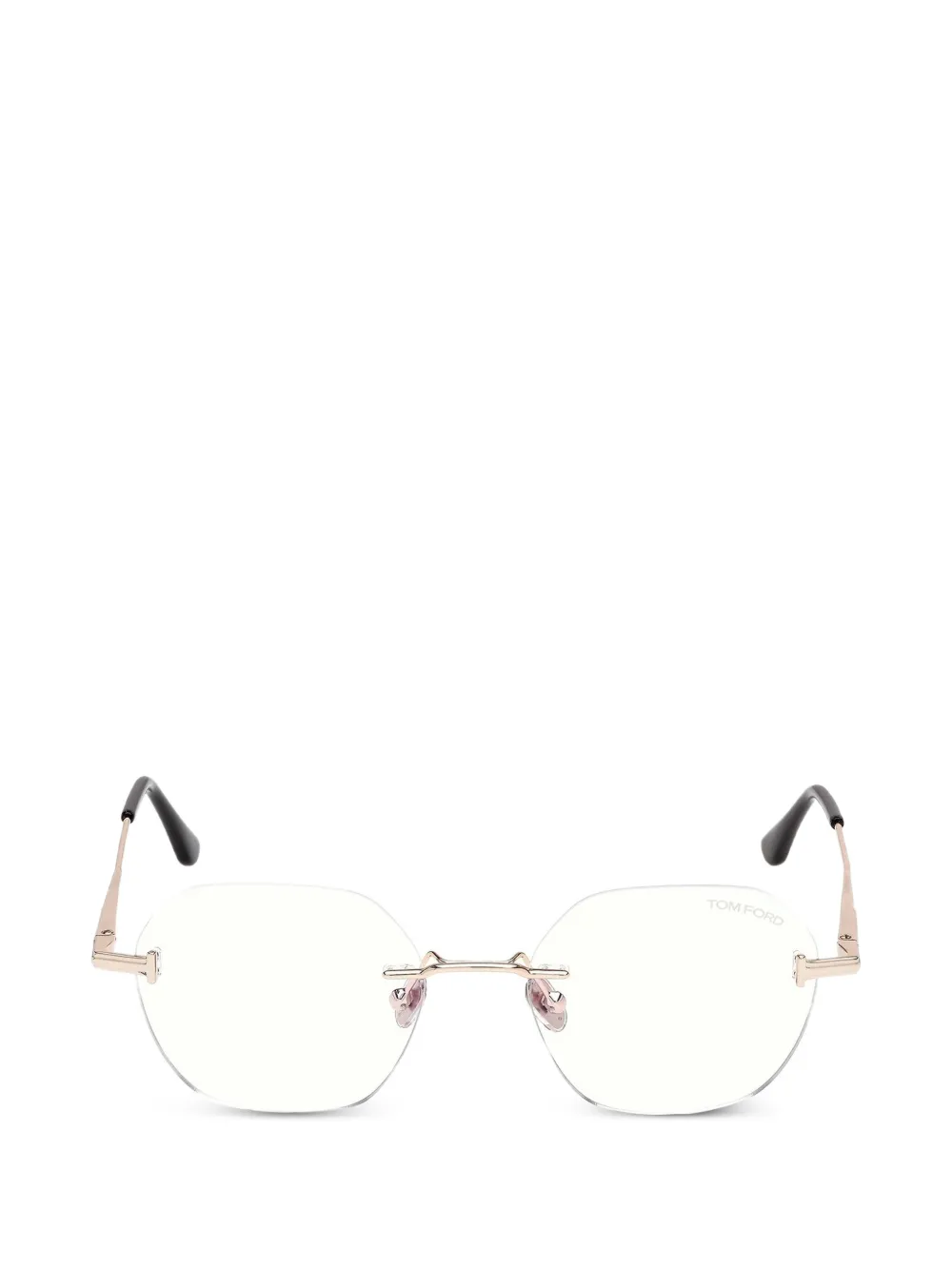 TOM FORD Eyewear rimless geometric-frame glasses - Bianco