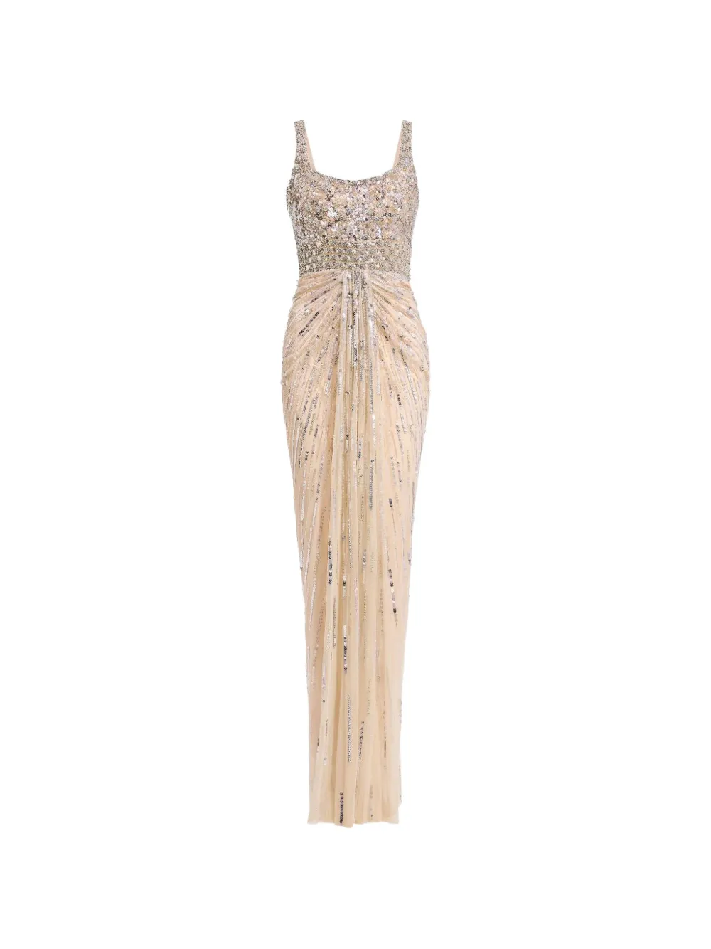 Jenny Packham sequin crystal embroidered dress - Neutrals