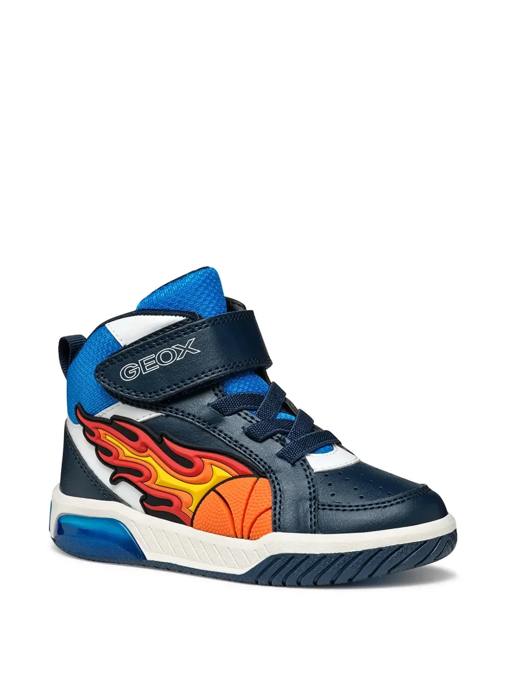 Geox Kids flame-patch touch-strap sneakers - Blau