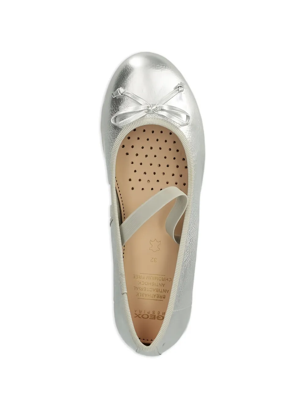 Geox Kids Ballerina's met strik en bandje Zilver