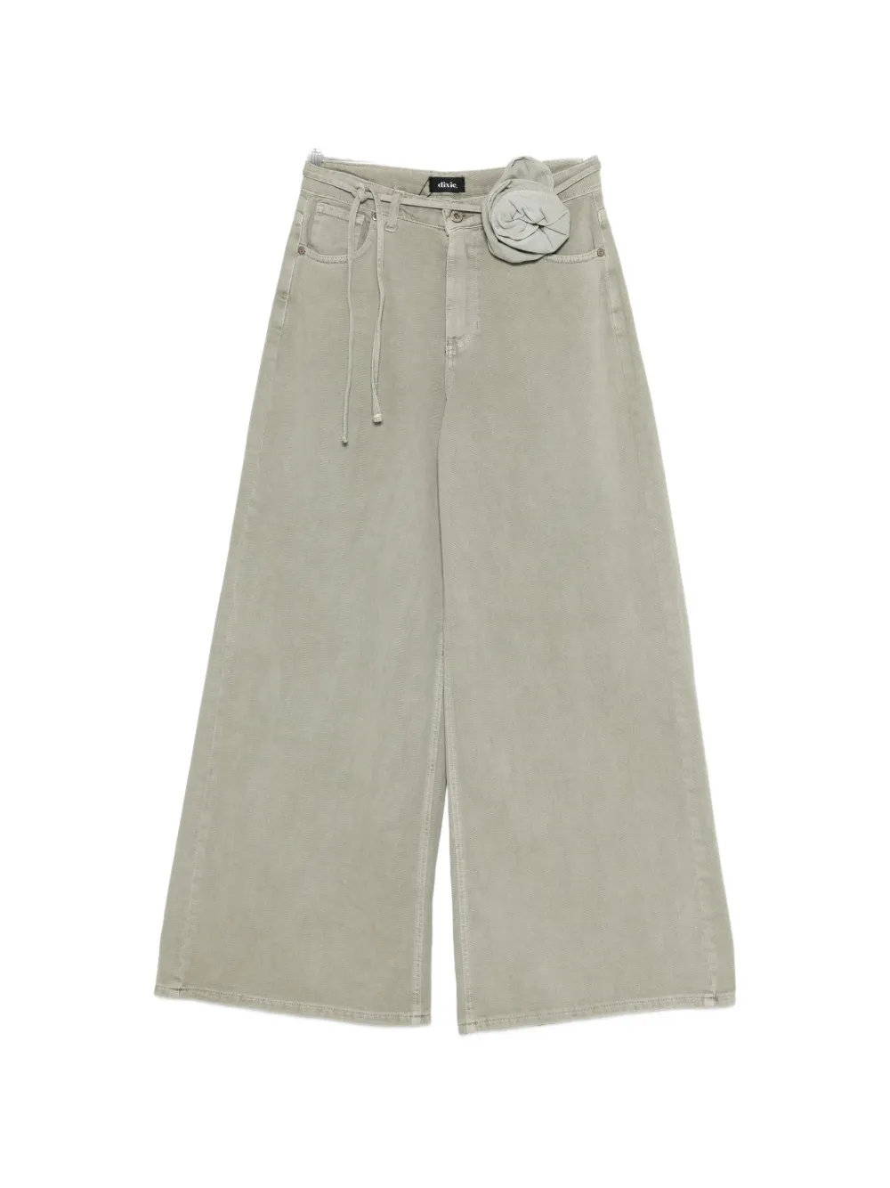 DIXIE flower-detail cotton jeans - Verde
