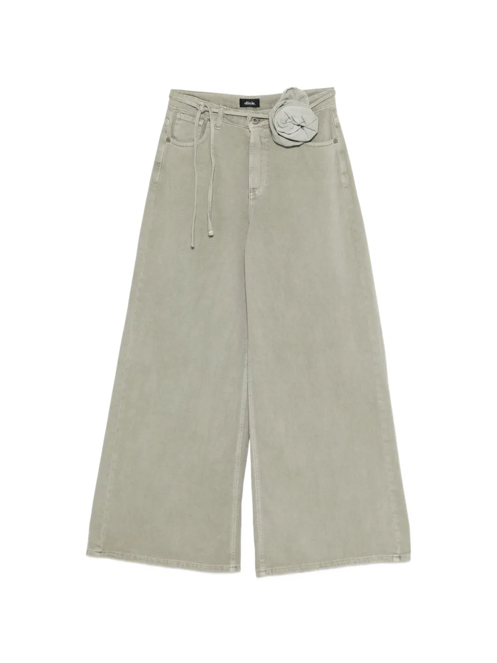 DIXIE flower-detail cotton jeans - Verde