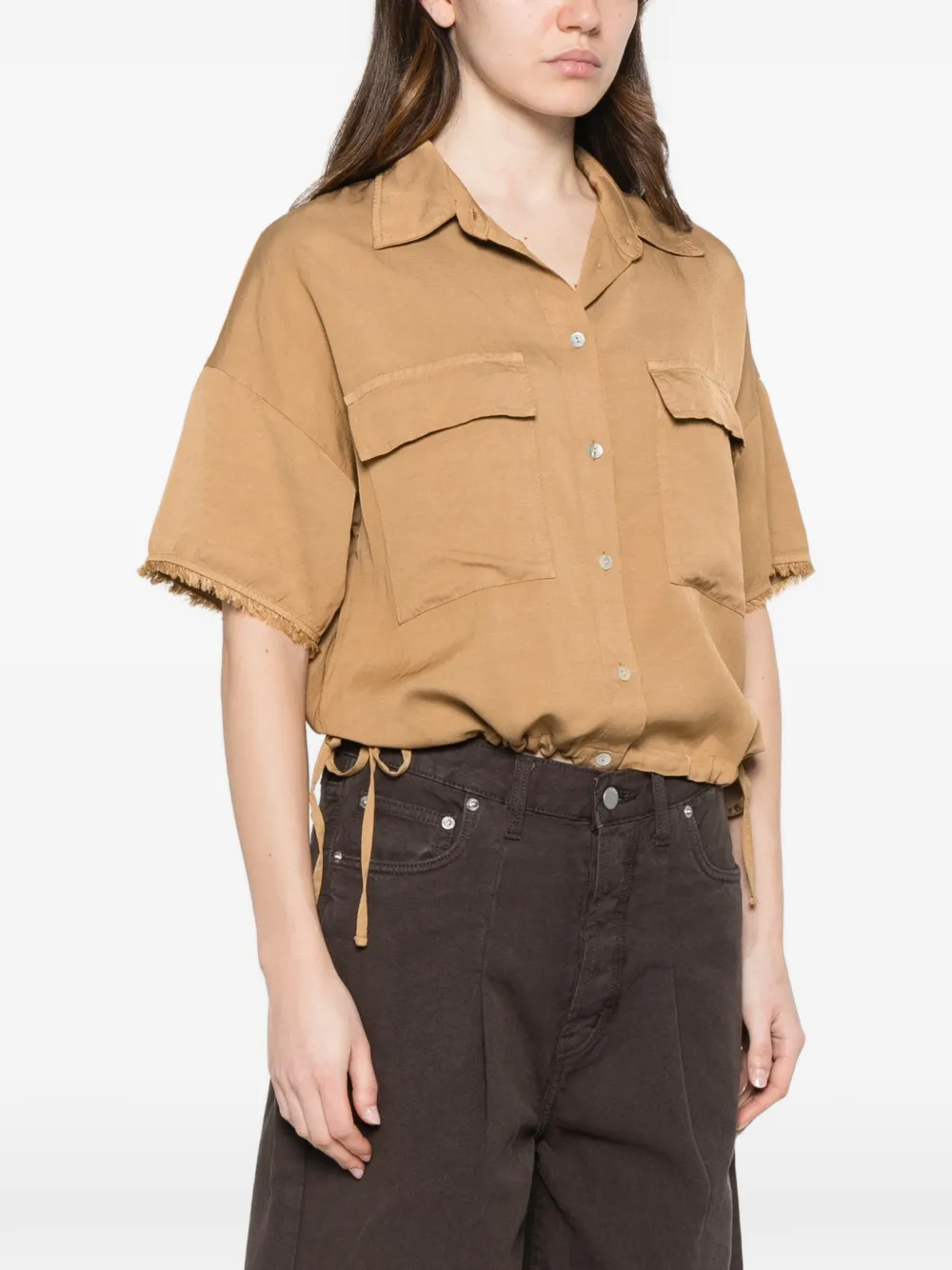  Dixie Camicia Con Frange - Marrone 