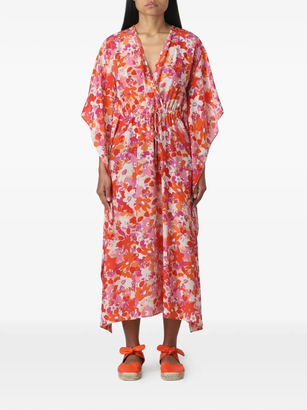 Max Mara V-neck floral dress - Orange