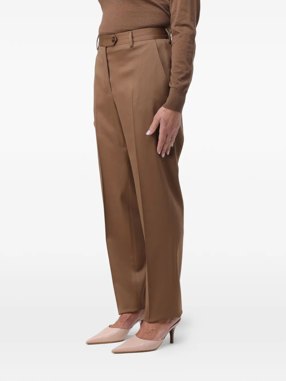  Kiton Button Trousers - Brown 