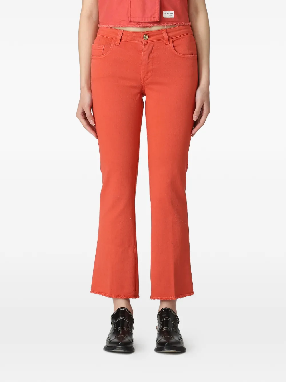 Fay fringed flared trousers - Arancione
