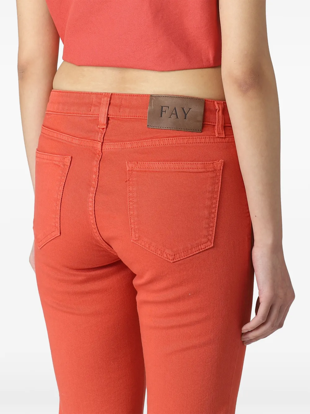  Fay Fringed Flared Trousers - Orange 