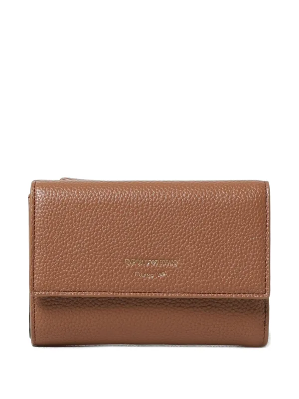 Emporio Armani Textured Wallet in Brown