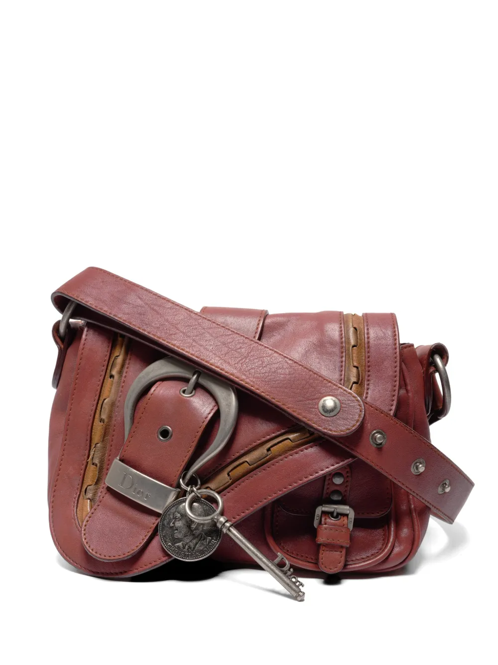 Christian Dior Pre-Owned 2006 Gaucho buckle leather shoulder bag - Rot