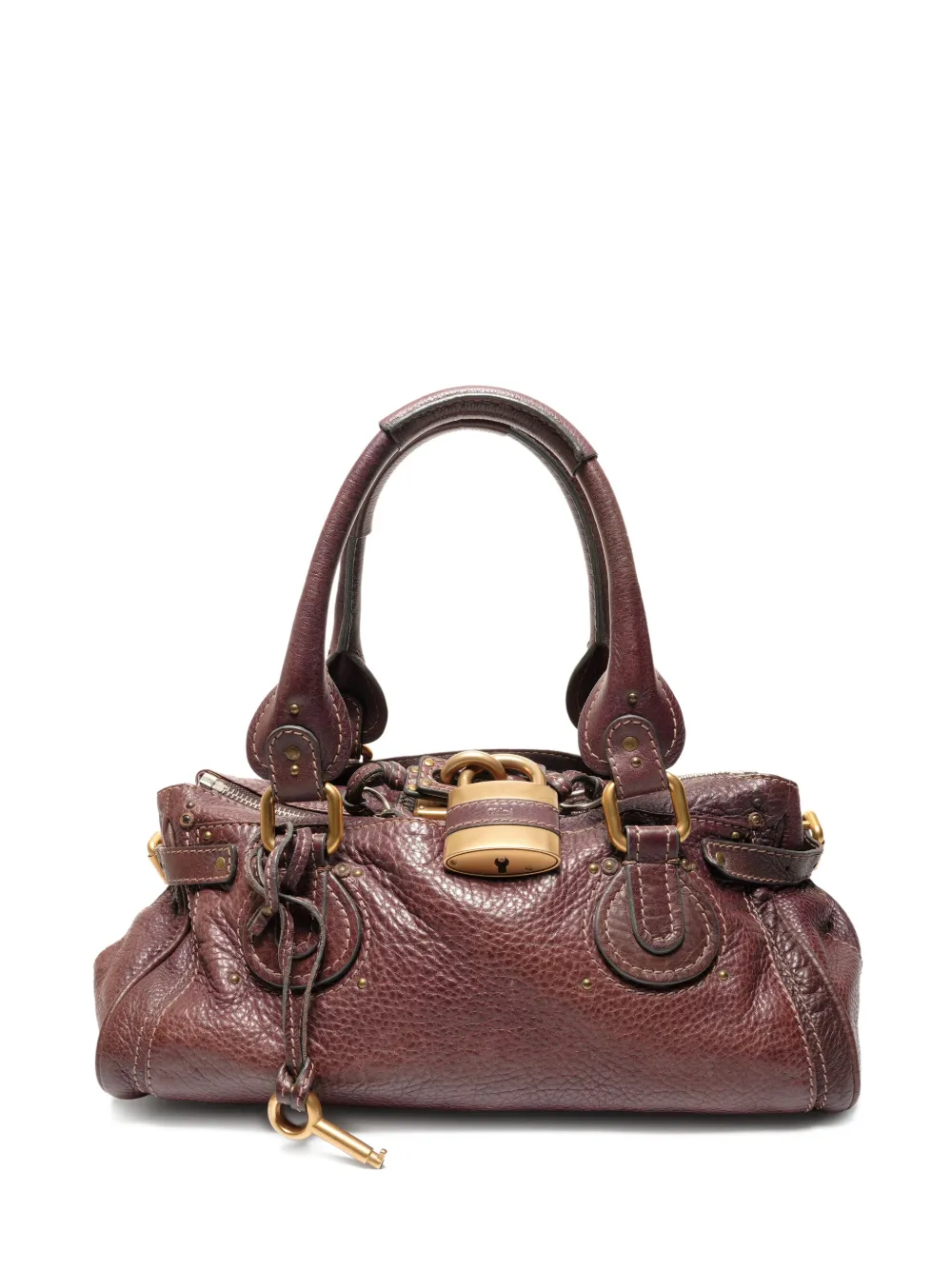 Chloé Pre-Owned 2000s Paddington padlock leather tote bag - Marrone