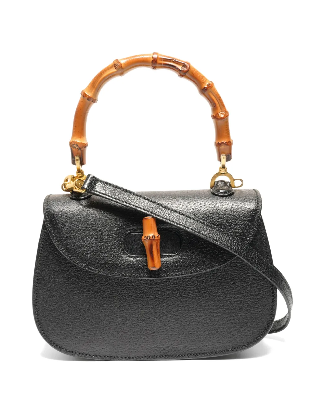 Gucci Pre-Owned 1990s Bamboo 2way leather shoulder bag - Black