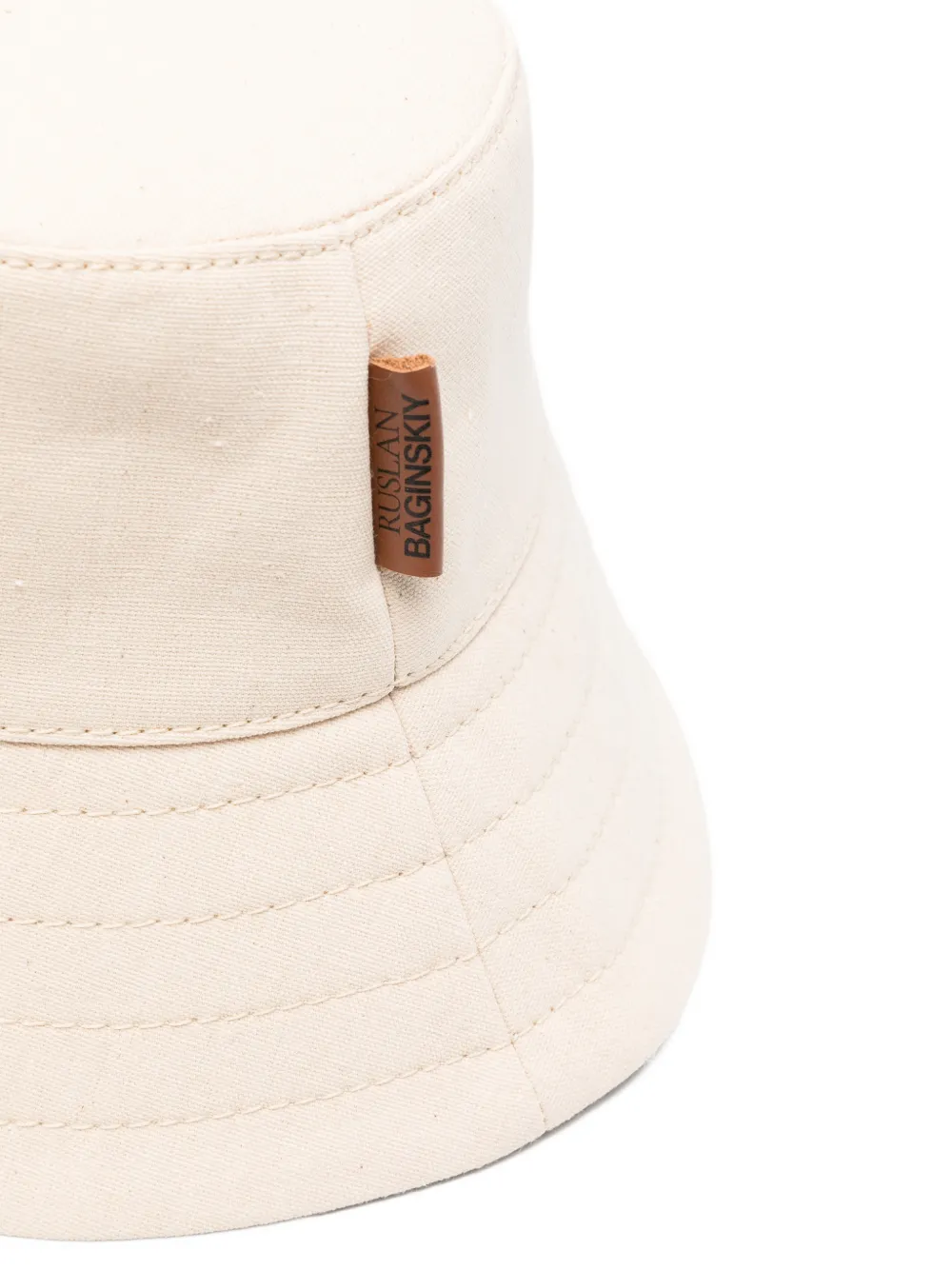  Ruslan Baginskiy Topstitched Brim Hat - Neutrals 