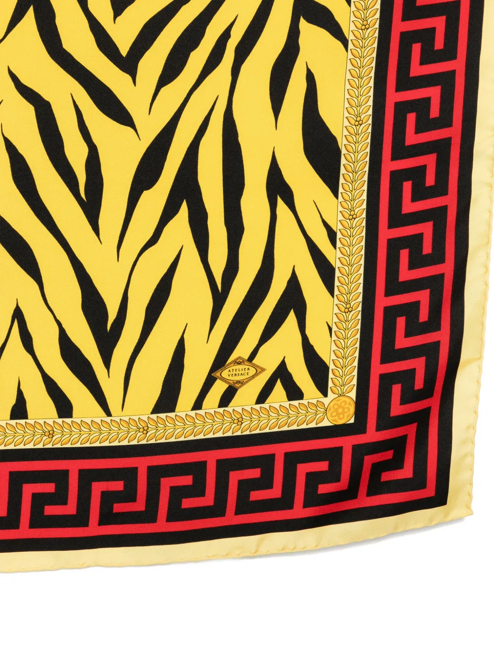  Versace Pre-owned Fular De Seda Con Estampado De Cebra 1990 - Amarillo 