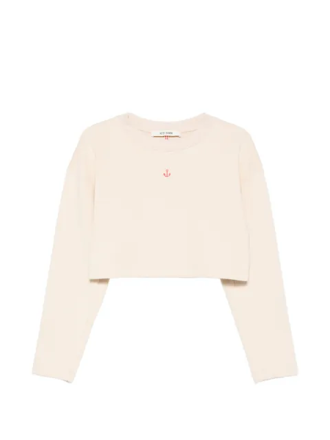 Merci cropped sweatshirt med ankertryk