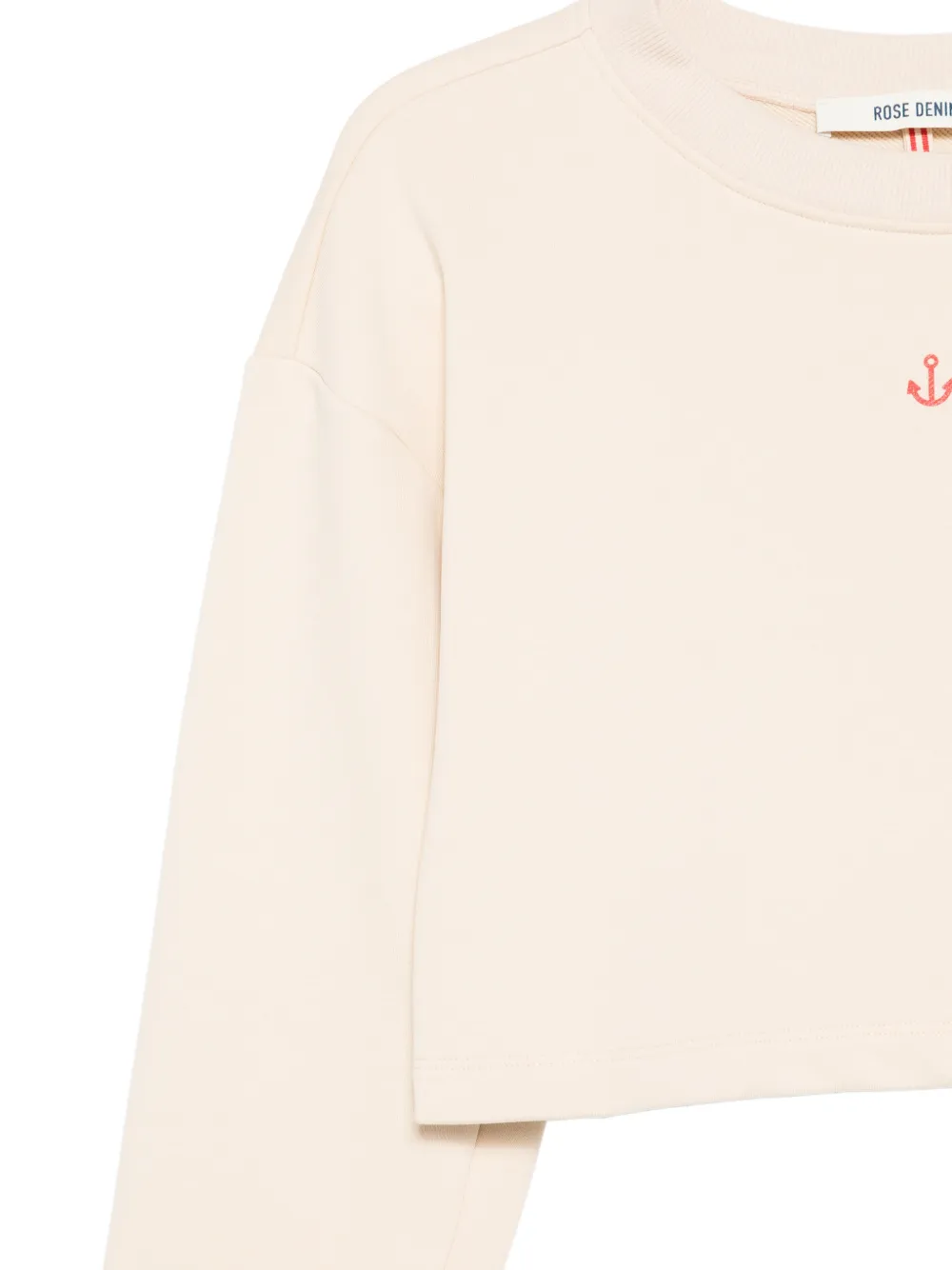  Merci Anchor-print Cropped Sweatshirt - Neutrals 