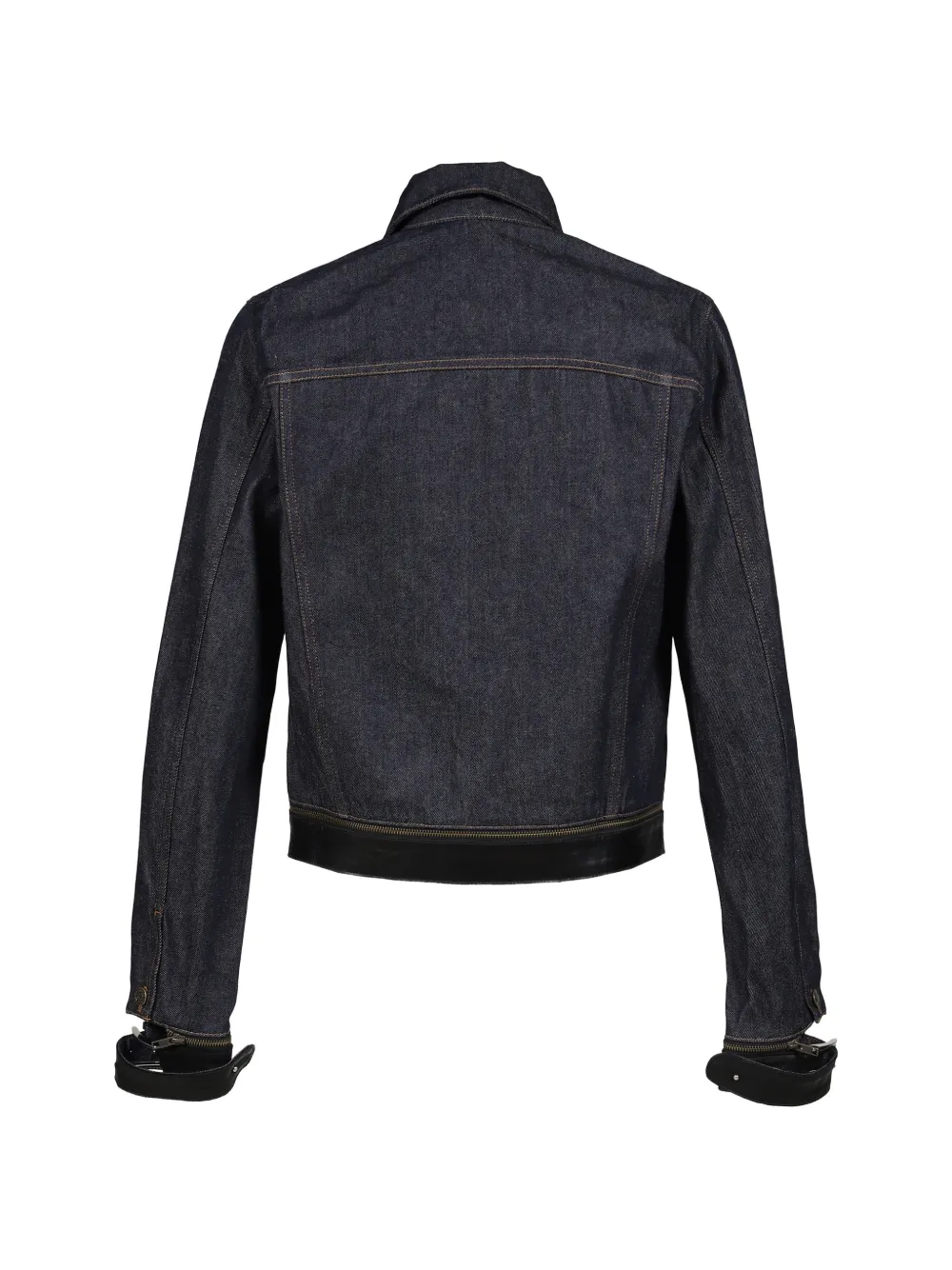 EGONlab. Denim jack met leren bandje Blauw